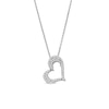 Thumbnail Image 4 of Lab-Created Emerald and White Lab-Created Sapphire Reversible Tilted Open Heart Pendant in Sterling Silver