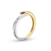 Thumbnail Image 2 of Certified Ruby Solitaire Bypass Open Shank Ring in 10K Two-Tone Gold