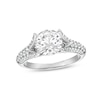 Thumbnail Image 1 of 8.0mm White Lab-Created Sapphire Triple Row Split Shank Ring in Sterling Silver