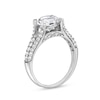 Thumbnail Image 3 of 8.0mm White Lab-Created Sapphire Triple Row Split Shank Ring in Sterling Silver