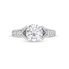 Thumbnail Image 4 of 8.0mm White Lab-Created Sapphire Triple Row Split Shank Ring in Sterling Silver