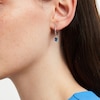 Thumbnail Image 2 of Cushion-Cut Blue and White Lab-Created Sapphire Drop Earrings in Sterling Silver