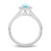 Thumbnail Image 2 of Enchanted Disney Elsa Pear-Shaped Sky Blue Topaz and 0.37 CT. T.W. Diamond Frame Engagement Ring in 14K White Gold