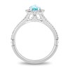 Thumbnail Image 3 of Enchanted Disney Elsa Pear-Shaped Sky Blue Topaz and 0.37 CT. T.W. Diamond Frame Engagement Ring in 14K White Gold