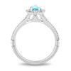 Thumbnail Image 2 of Enchanted Disney Elsa Pear-Shaped Sky Blue Topaz and 0.37 CT. T.W. Diamond Frame Engagement Ring in 14K White Gold