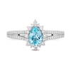 Thumbnail Image 3 of Enchanted Disney Elsa Pear-Shaped Sky Blue Topaz and 0.37 CT. T.W. Diamond Frame Engagement Ring in 14K White Gold