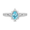 Thumbnail Image 3 of Enchanted Disney Elsa Pear-Shaped Sky Blue Topaz and 0.37 CT. T.W. Diamond Frame Engagement Ring in 14K White Gold