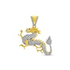 Thumbnail Image 1 of Lab-Created Ruby and 0.25 CT. T.W. Diamond Dragon Necklace Charm in 10K Gold
