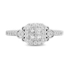 Enchanted Disney Cinderella 0.95 CT. T.W. Quad Princess-Cut Diamond Frame Engagement Ring in 14K White Gold - Size 7
