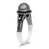 Thumbnail Image 2 of Enchanted Disney Villains Ursula Black Tahitian Cultured Pearl and Black Diamond Engagement Ring in 14K White Gold