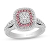 Thumbnail Image 1 of Enchanted Disney 0.45 CT. T.W. Multi-Diamond and Pink Tourmaline Ring in 14K Two Tone Gold - Size 7