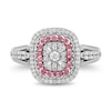 Thumbnail Image 4 of Enchanted Disney 0.45 CT. T.W. Multi-Diamond and Pink Tourmaline Ring in 14K Two Tone Gold - Size 7