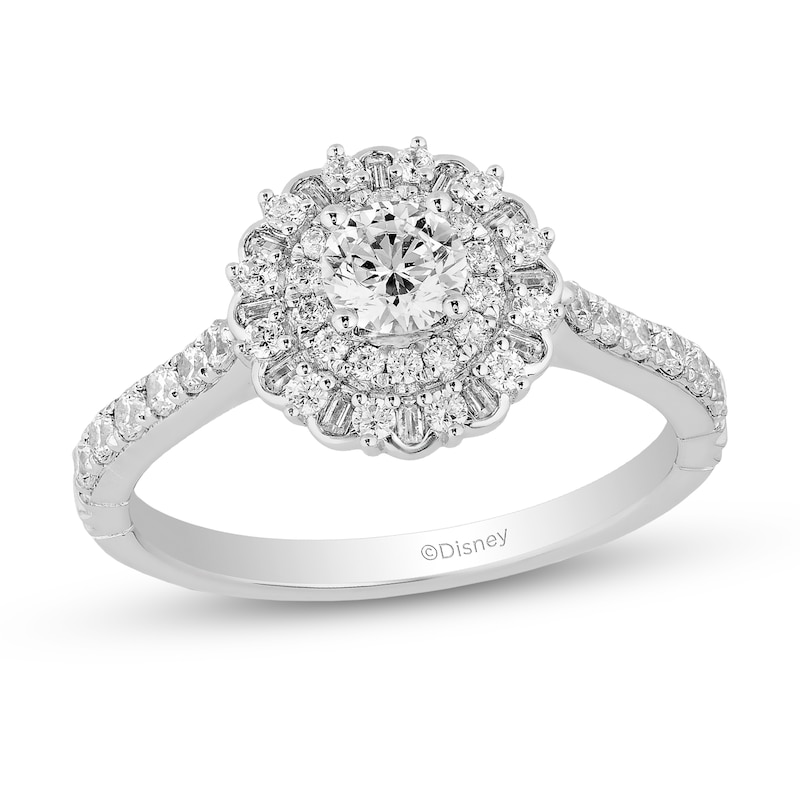 Main Image 1 of Enchanted Disney Majestic Princess 0.95 CT. T.W. Diamond Engagement Ring in 14K White Gold - Size 7