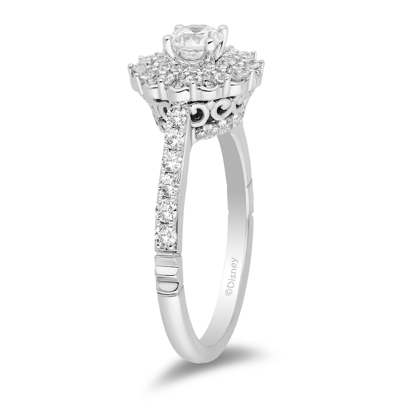 Main Image 2 of Enchanted Disney Majestic Princess 0.95 CT. T.W. Diamond Engagement Ring in 14K White Gold - Size 7
