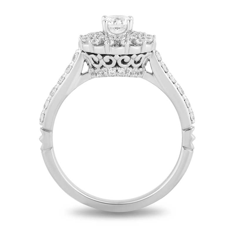 Main Image 3 of Enchanted Disney Majestic Princess 0.95 CT. T.W. Diamond Engagement Ring in 14K White Gold - Size 7