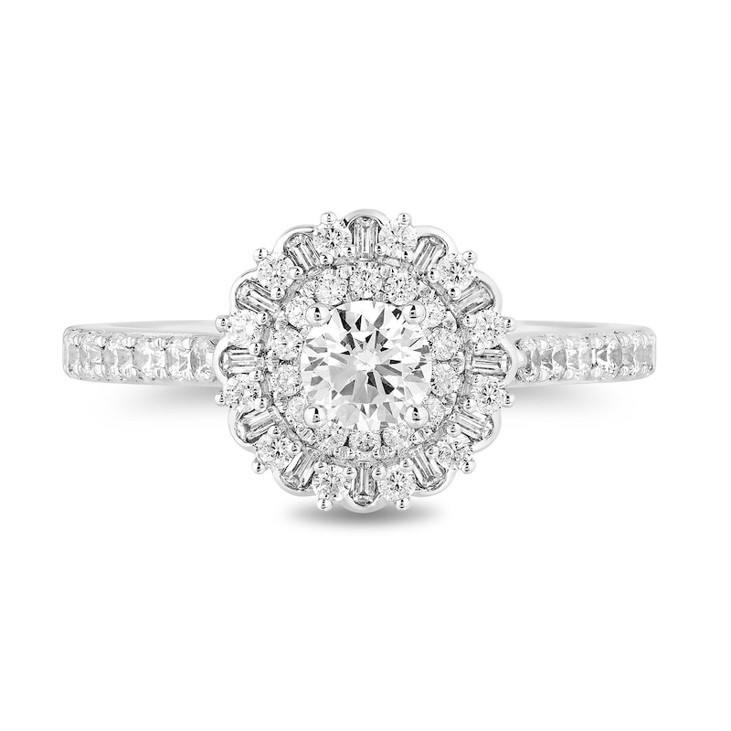 Main Image 4 of Enchanted Disney Majestic Princess 0.95 CT. T.W. Diamond Engagement Ring in 14K White Gold - Size 7