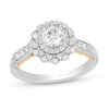 Thumbnail Image 1 of Enchanted Disney 0.95 CT. T.W. Diamond Engagement Ring in 14K Two Tone Gold - Size 7