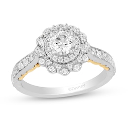 Enchanted Disney 0.95 CT. T.W. Diamond Engagement Ring in 14K Two Tone Gold - Size 7