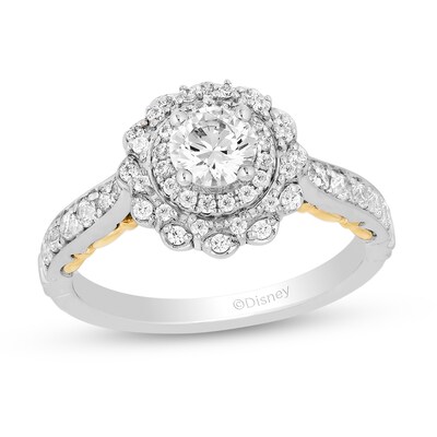 Enchanted Disney 0.95 CT. T.W. Diamond Engagement Ring in 14K Two Tone Gold - Size 7