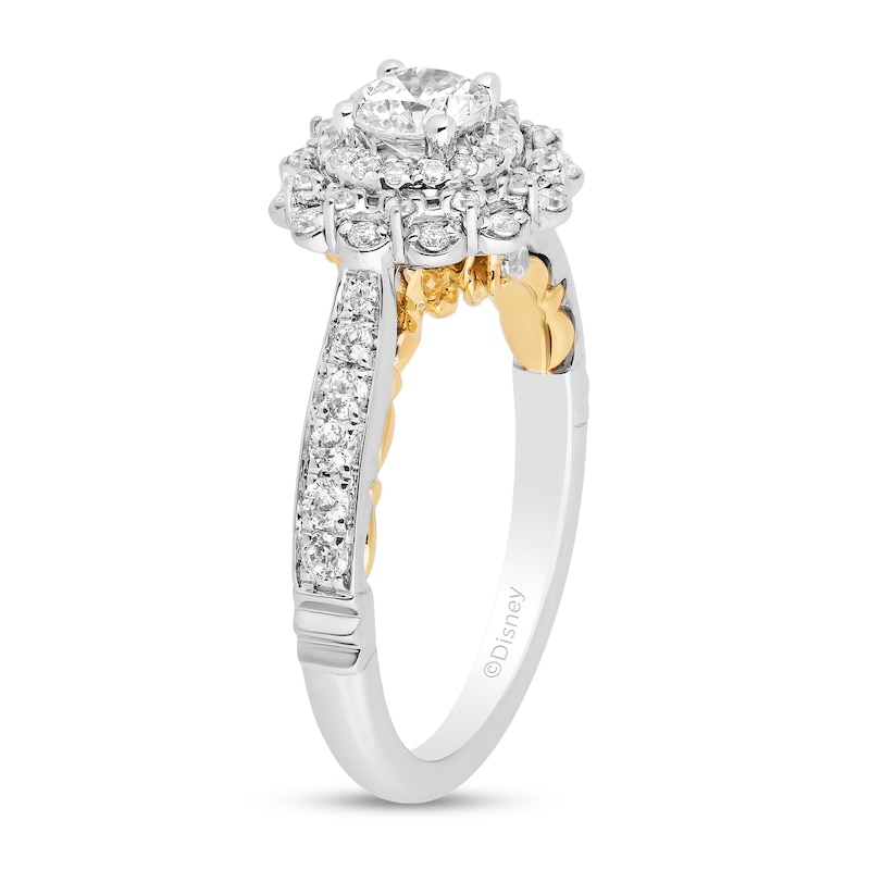 Main Image 2 of Enchanted Disney 0.95 CT. T.W. Diamond Engagement Ring in 14K Two Tone Gold - Size 7