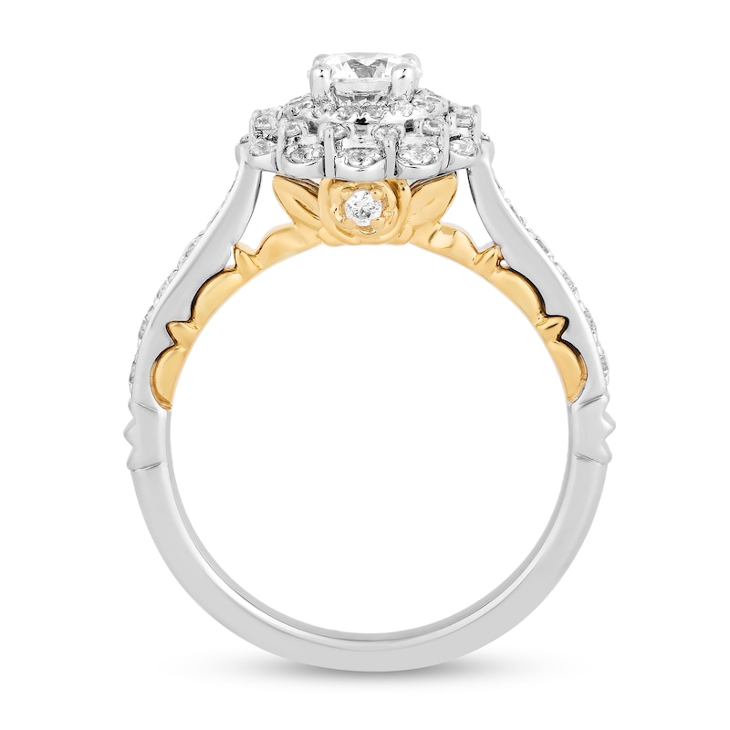 Main Image 3 of Enchanted Disney 0.95 CT. T.W. Diamond Engagement Ring in 14K Two Tone Gold - Size 7