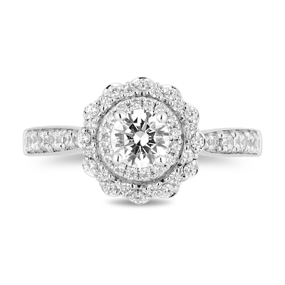 Enchanted Disney 0.95 CT. T.W. Diamond Engagement Ring in 14K Two Tone Gold - Size 7