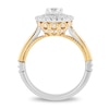 Thumbnail Image 3 of Enchanted Disney 1.23 CT. T.W. Diamond Scalloped Frame Engagement Ring in 14K Two Tone Gold - Size 7