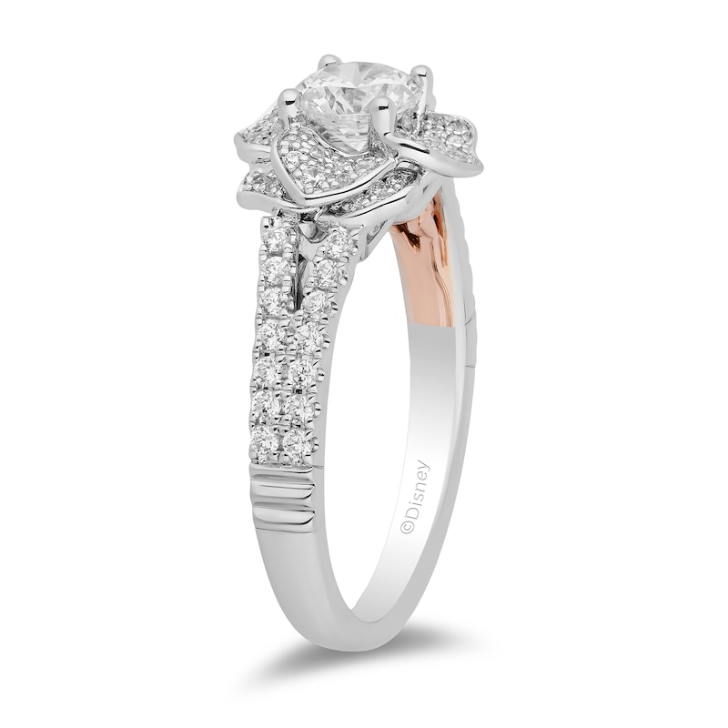 Main Image 2 of Enchanted Disney 1.23 CT. T.W. Diamond Flower Ring in 14K White Gold - Size 7