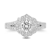 Thumbnail Image 4 of Enchanted Disney 1.23 CT. T.W. Diamond Flower Ring in 14K White Gold - Size 7