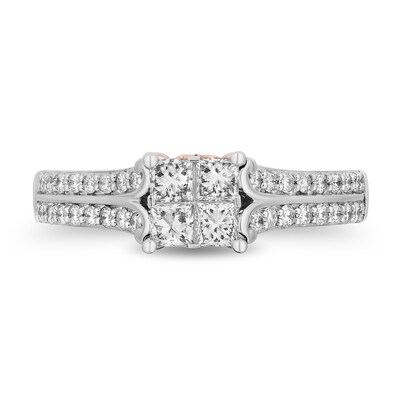 Enchanted Disney Majestic Princess 0.95 CT. T.W. Multi-Diamond Engagement Ring in 14K Two Tone Gold - Size 7