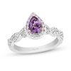 Thumbnail Image 1 of Enchanted Disney 0.45 CT. T.W. Diamond and Amethyst Engagement Ring in 14K Two Tone Gold - Size 7
