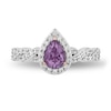 Thumbnail Image 4 of Enchanted Disney 0.45 CT. T.W. Diamond and Amethyst Engagement Ring in 14K Two Tone Gold - Size 7