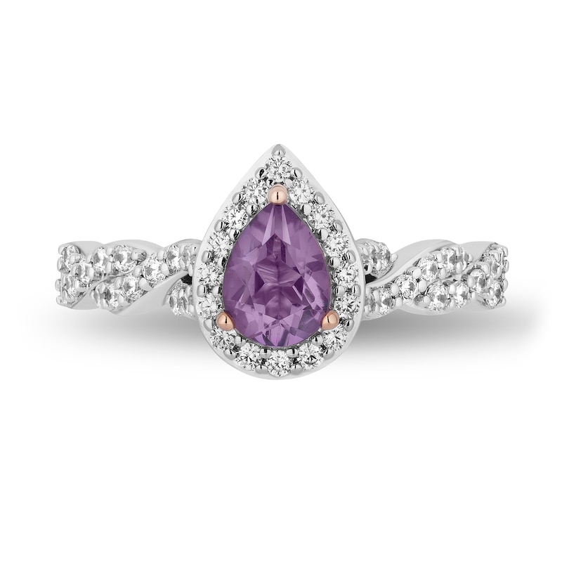 Enchanted Disney 0.45 CT. T.W. Diamond and Amethyst Engagement Ring in 14K Two Tone Gold - Size 7|Peoples Jewellers