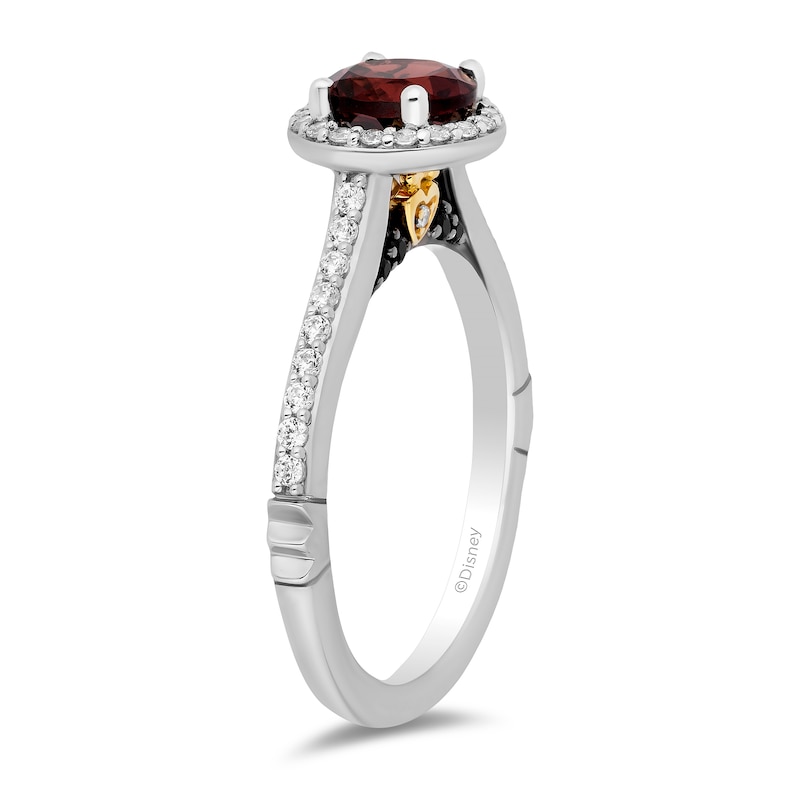 Main Image 2 of Enchanted Disney Villains 0.37 CT. T.W. Diamond and Garnet Engagement  Ring in 14K White Gold - Size 7