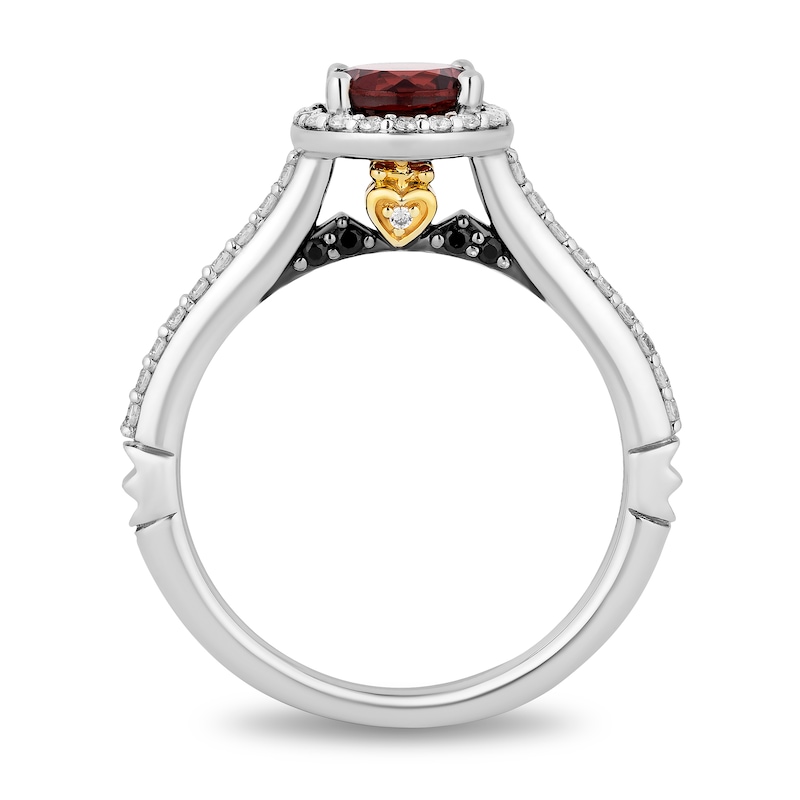 Main Image 3 of Enchanted Disney Villains 0.37 CT. T.W. Diamond and Garnet Engagement  Ring in 14K White Gold - Size 7
