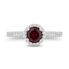 Thumbnail Image 4 of Enchanted Disney Villains 0.37 CT. T.W. Diamond and Garnet Engagement  Ring in 14K White Gold - Size 7
