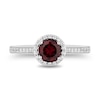 Thumbnail Image 3 of Enchanted Disney Villains 0.37 CT. T.W. Diamond and Garnet Engagement  Ring in 14K White Gold - Size 7