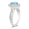 Thumbnail Image 2 of Enchanted Disney 0.45 CT. T.W. Diamond and Swiss Blue Topaz Frame Ring in 14K White Gold - Size 7