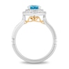 Thumbnail Image 3 of Enchanted Disney 0.45 CT. T.W. Diamond and Swiss Blue Topaz Frame Ring in 14K White Gold - Size 7