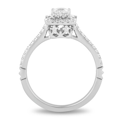 Enchanted Disney Majestic Princess 0.69 CT. T.W. Princess-Cut Diamond Frame Engagement Ring in 14K White Gold - Size 7
