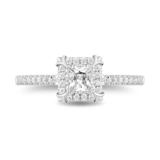 Enchanted Disney Majestic Princess 0.69 CT. T.W. Princess-Cut Diamond Frame Engagement Ring in 14K White Gold - Size 7