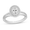 Thumbnail Image 1 of Enchanted Disney Majestic Princess 0.95 CT. T.W. Oval Diamond Frame Engagement Ring in 14K White Gold - Size 7