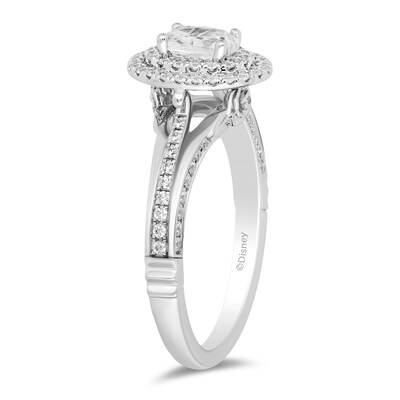 Enchanted Disney Majestic Princess 0.95 CT. T.W. Oval Diamond Frame Engagement Ring in 14K White Gold - Size 7