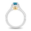 Thumbnail Image 3 of Enchanted Disney 0.29 CT. T.W. Diamond and Swiss Blue Topaz Engagement Ring in 14K Two Tone Gold - Size 7