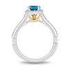 Thumbnail Image 2 of Enchanted Disney 0.29 CT. T.W. Diamond and Swiss Blue Topaz Engagement Ring in 14K Two Tone Gold - Size 7