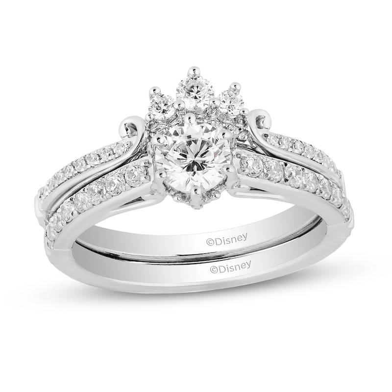 Enchanted Disney Majestic Princess 0.95 CT. T.W. Diamond Bridal Set in 14K White Gold|Peoples Jewellers