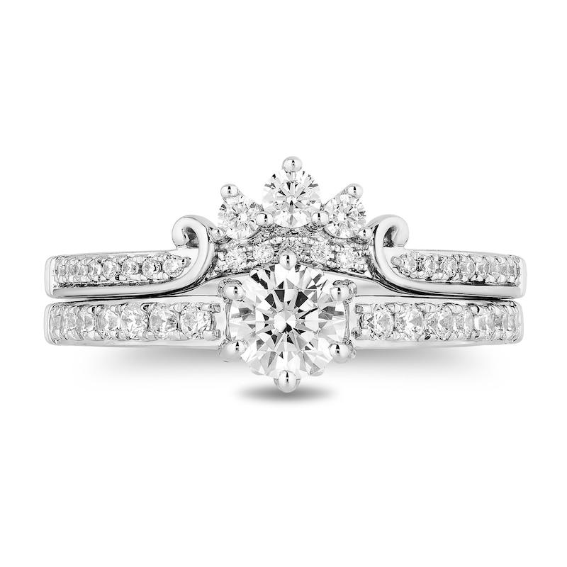 Main Image 3 of Enchanted Disney Majestic Princess 0.95 CT. T.W. Diamond Bridal Set in 14K White Gold