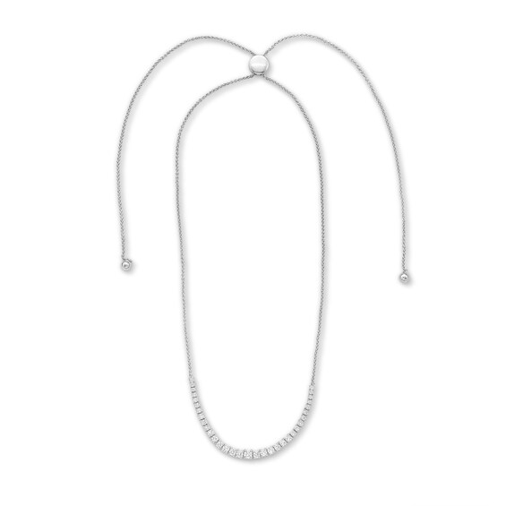 2.00 CT. T.W. Certified Diamond Bolo Necklace in 18K White Gold (I/SI2)