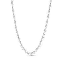 7.00 CT. T.W. Certified Diamond Tennis Necklace in 18K White Gold (I/SI2)
