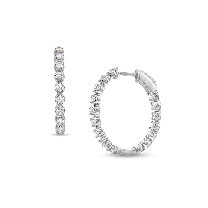 2.00 CT. T.W. Certified Diamond Inside-Out Hoop Earrings in 18K White Gold (I/SI2)